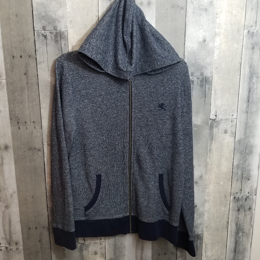 Express Blue Marled Zip Up Hoodie